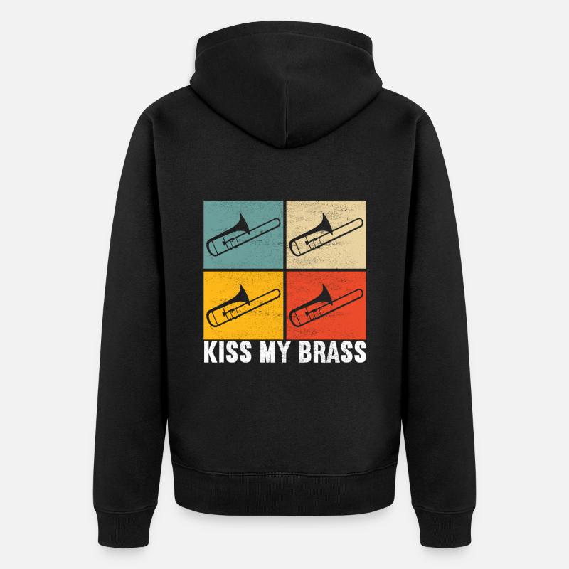 Posaune Trombone - Veste à capuche bio Premium Unisexe - noir