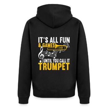 Posaune Trombone - Veste à capuche bio Premium Unisexe - noir - Dos - Nico (187cm)