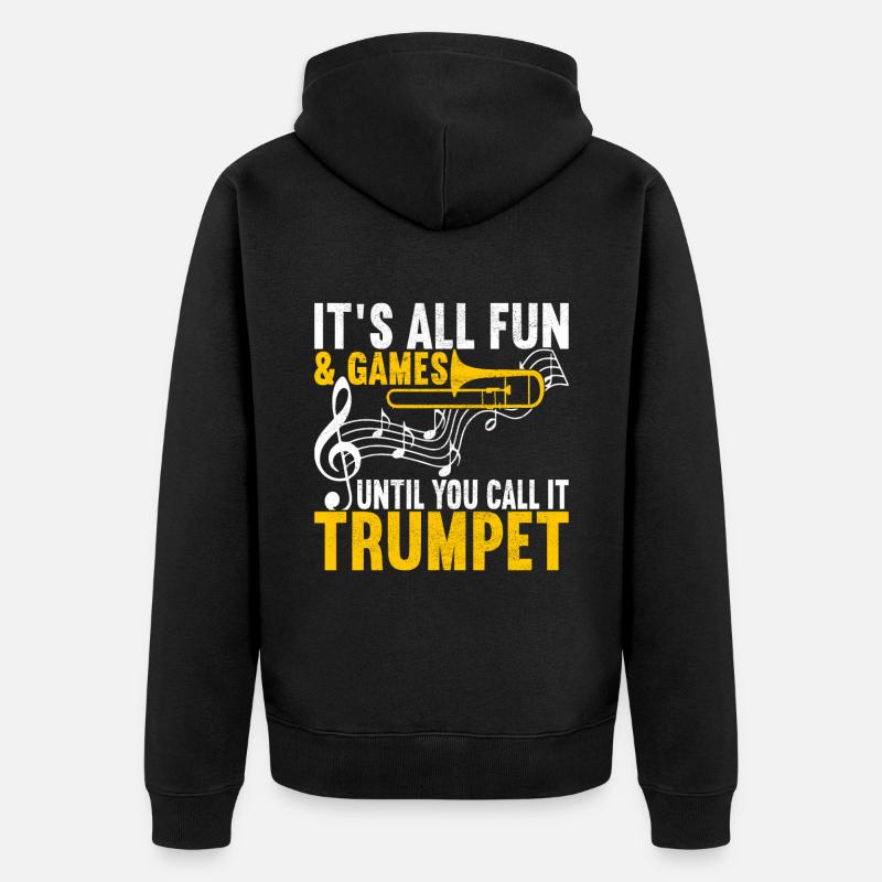 Posaune Trombone - Unisex Premium Bio Zip Hoodie - Schwarz