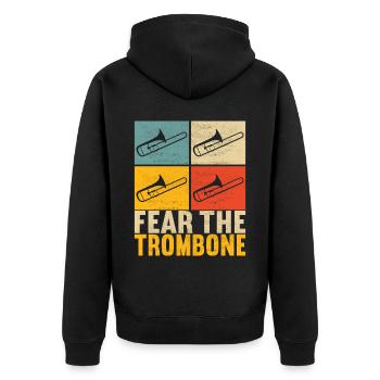 Posaune Trombone - Veste à capuche bio Premium Unisexe - noir - Dos - Nico (187cm)