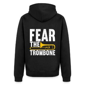 Posaune Trombone - Veste à capuche bio Premium Unisexe - noir - Dos - Nico (187cm)