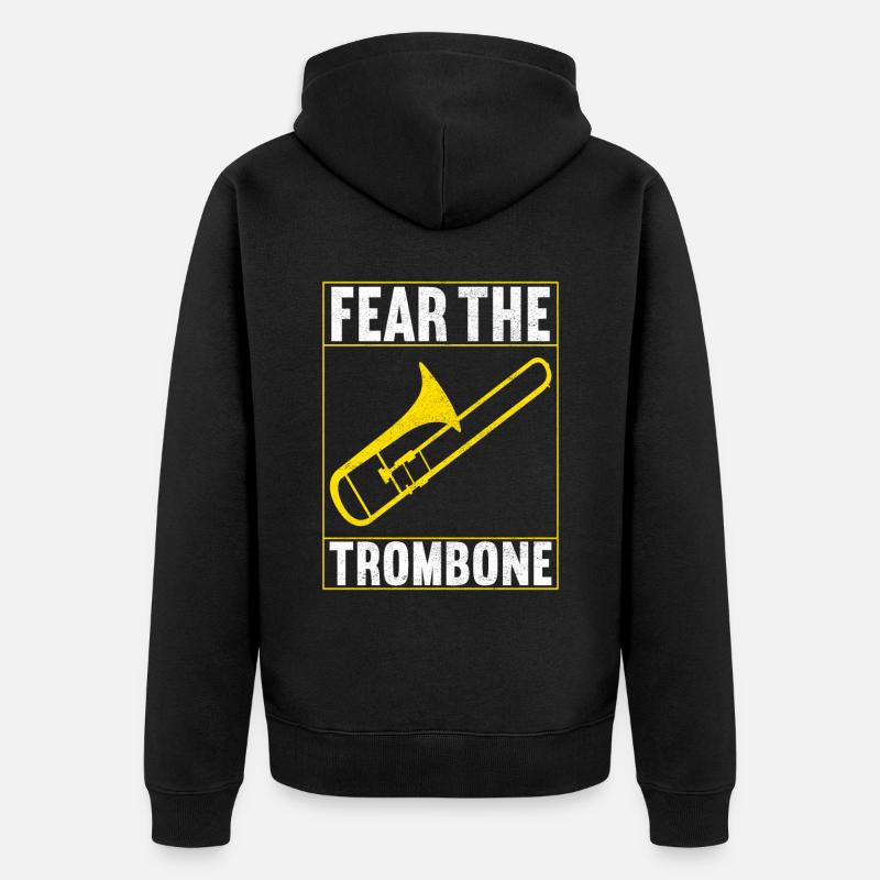 Posaune Trombone - Unisex Premium Bio Zip Hoodie - Schwarz