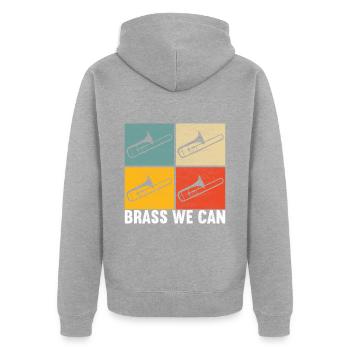 Posaune Trombone - Veste à capuche bio Premium Unisexe - gris chiné - Dos - Nico (187cm)
