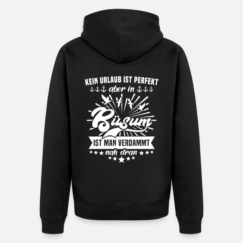 Büsum - Unisex Premium Bio Zip Hoodie - Schwarz