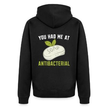 Ils m’ont eu chez Antibacterial Soap Maker - Veste à capuche bio Premium Unisexe - noir - Dos - Nico (187cm)