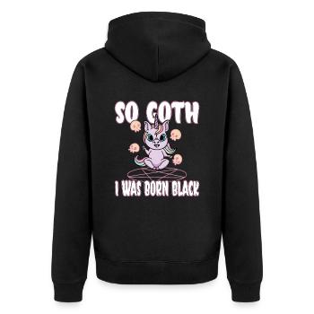 Satan Beelzebub Devil Gothic Pentagram Mystical - Unisex Premium Organic Zip Hoodie - black - Back - Nico (187cm)