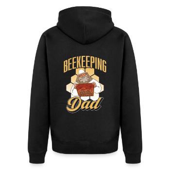 Beekeeping, Papa, Beekeepers, Beekeepers, Honey Bee - Unisex Premium Organic Zip Hoodie - black - Back - Nico (187cm)