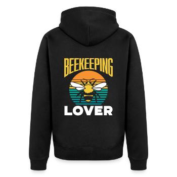Imkerei Liebhaber Bienenzucht Imkern Imker Biene - Unisex Premium Bio Zip Hoodie - Schwarz - Hinten - Nico (187cm)