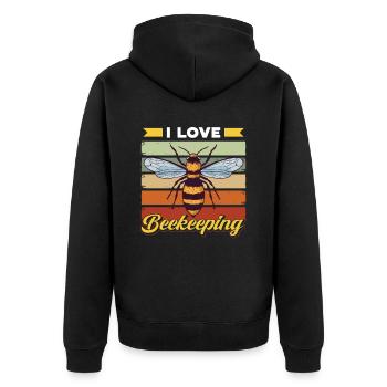 Ich Liebe Die Imkerei Imker Imkern Honigbiene - Unisex Premium Bio Zip Hoodie - Schwarz - Hinten - Nico (187cm)