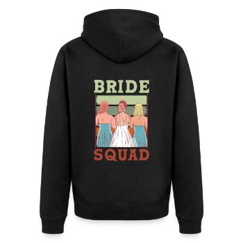 Braut Team Hochzeit Heiraten Bräute Party - Unisex Premium Bio Zip Hoodie - Schwarz - Hinten - Nico (187cm)