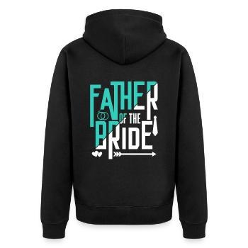 Vater Der Braut Party Heiraten Bräute Hochzeit - Unisex Premium Bio Zip Hoodie - Schwarz - Hinten - Nico (187cm)