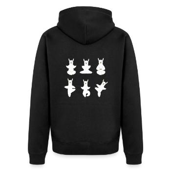 Yoga Lama - Unisex Premium Bio Zip Hoodie - Schwarz - Hinten - Nico (187cm)