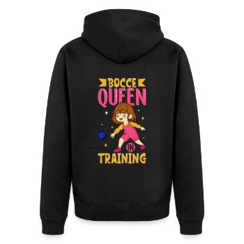 Bocce Queen in Training - Boccia - Unisex Premium Organic Zip Hoodie - black - Back - Nico (187cm)