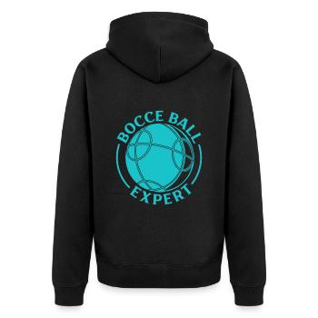 Bocce Ball Expert - Boccia - Unisex Premium Organic Zip Hoodie - black - Back - Nico (187cm)
