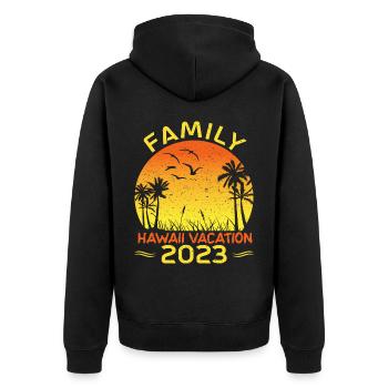 Family Hawaii Vacation 2023 Beach In Hawaii - Unisex Premium Organic Zip Hoodie - black - Back - Nico (187cm)