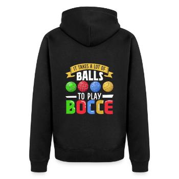 Il faut beaucoup de balles pour jouer à la pétanque - Boccia - Veste à capuche bio Premium Unisexe - noir - Dos - Nico (187cm)