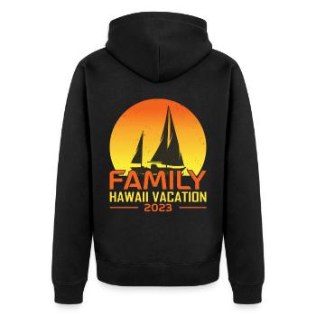 Family Hawaii Vacation 2023 Beach In Hawaii - Unisex Premium Organic Zip Hoodie - black - Back - Nico (187cm)