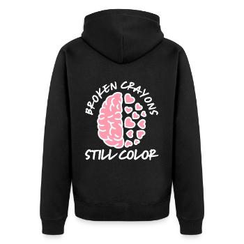 Mental Health Awareness - Unisex Premium Organic Zip Hoodie - black - Back - Nico (187cm)