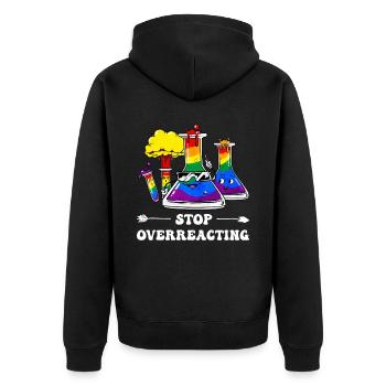 Gay Pride Regenbogenflagge Wissenschaftslehrer - Unisex Premium Bio Zip Hoodie - Schwarz - Hinten - Nico (187cm)