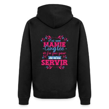 Fête Des Mères | Mamie | Grand-Mère - Veste à capuche bio Premium Unisexe - noir - Dos - Nico (187cm)