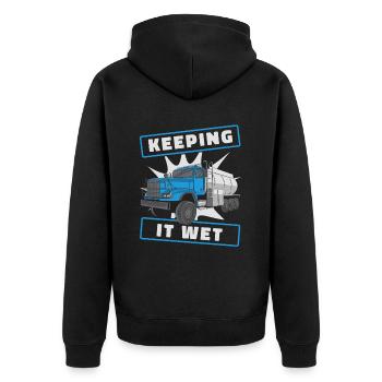 Truck Driver Trucker Truck Driver Funny - Unisex Premium Organic Zip Hoodie - black - Back - Nico (187cm)