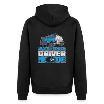 Truck Driver Trucker Truck Driver Funny - Unisex Premium Organic Zip Hoodie - black - Back - Nico (187cm)