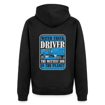 Truck Driver Trucker Truck Driver Funny - Unisex Premium Organic Zip Hoodie - black - Back - Nico (187cm)