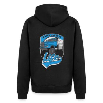 Truck Driver Trucker Truck Driver Funny - Unisex Premium Organic Zip Hoodie - black - Back - Nico (187cm)