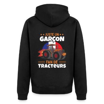 Fan De Tracteurs - Veste à capuche bio Premium Unisexe - noir - Dos - Nico (187cm)