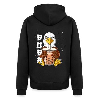 Boba Tea Adler Bubble Tea - Unisex Premium Bio Zip Hoodie - Schwarz - Hinten - Nico (187cm)