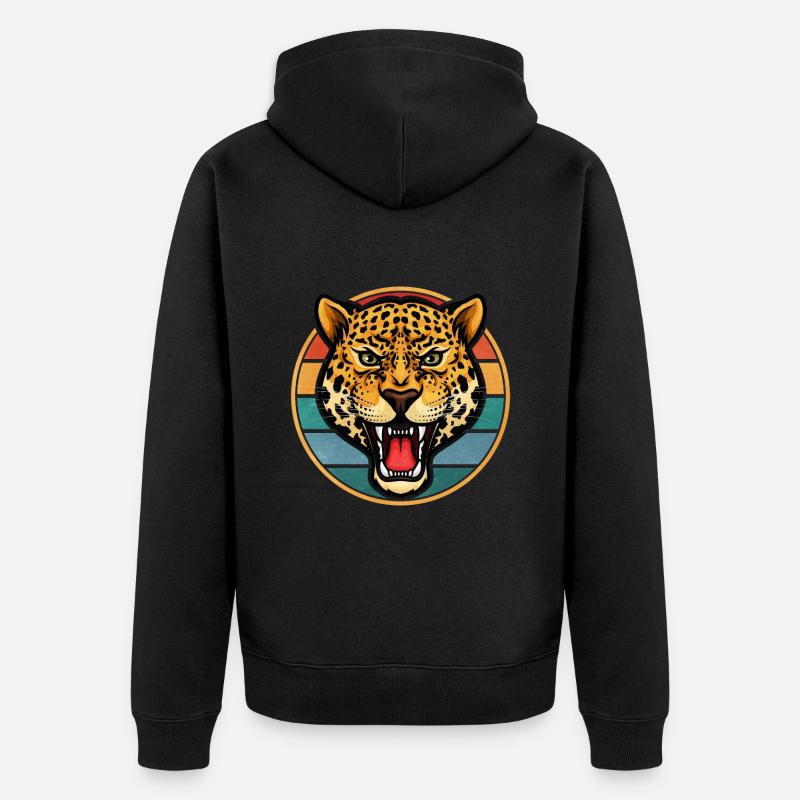 Retro Jaguar - Unisex Premium Bio Zip Hoodie - Schwarz