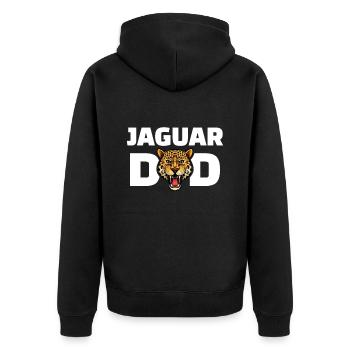 Jaguar Dad - Unisex Premium Bio Zip Hoodie - Schwarz - Hinten - Nico (187cm)