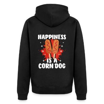 Corn Dog - Unisex Premium Bio Zip Hoodie - Schwarz - Hinten - Nico (187cm)