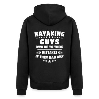 Kayaker Kayaking - Unisex Premium Organic Zip Hoodie - black - Back - Nico (187cm)