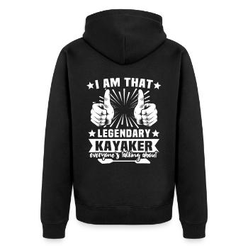 Kayaker Kayaking - Unisex Premium Bio Zip Hoodie - Schwarz - Hinten - Nico (187cm)