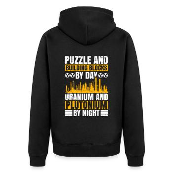 Nuclear Energy Nuclear Engineer Dad Und Nuclear - Unisex Premium Organic Zip Hoodie - black - Back - Nico (187cm)