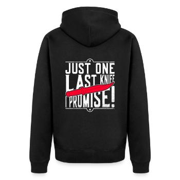 Messersammler Und Messersammler - Unisex Premium Bio Zip Hoodie - Schwarz - Hinten - Nico (187cm)