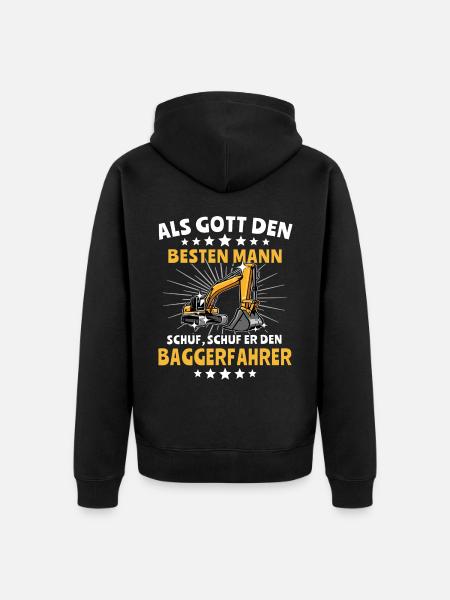 Baggerführer Bagger Baggerfahrer - Unisex Premium Bio Zip Hoodie - Schwarz