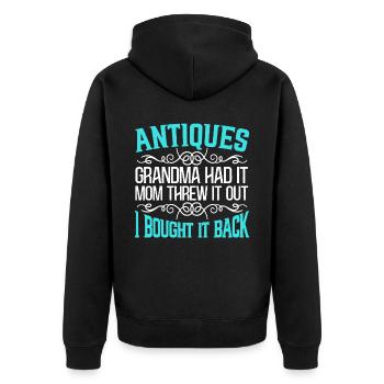 Antiquing Antique Lover Antique Hunting Antiquer - Veste à capuche bio Premium Unisexe - noir - Dos - Nico (187cm)