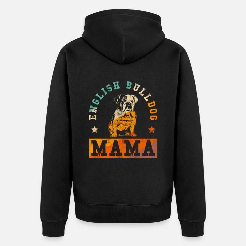 Bouledogue anglais Mama - Veste à capuche bio Premium Unisexe - noir