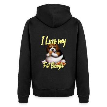 J’aime mon gros beagle - Veste à capuche bio Premium Unisexe - noir - Dos - Nico (187cm)