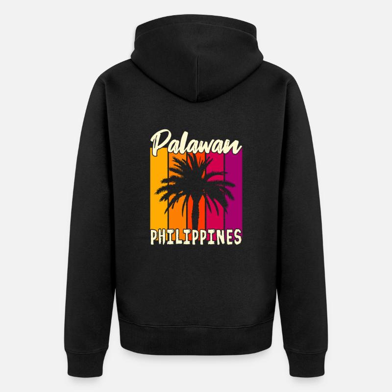 Palawan Philippines Sunset - Unisex Premium Organic Zip Hoodie - black