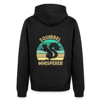 Squirrel Whisperer Background Retro Style Colors - Unisex Premium Organic Zip Hoodie - black - Back - Nico (187cm)