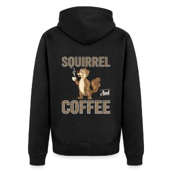 Squirrel Coffee Time to Wake Up Squirrel Squirrel - Unisex Premium Organic Zip Hoodie - black - Back - Nico (187cm)