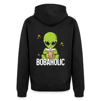 Bubble Tea Alien Boba Tea Bobaholic - Veste à capuche bio Premium Unisexe - noir - Dos - Nico (187cm)