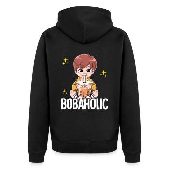 Bubble Tea Young Boba Tea Bobaholic - Veste à capuche bio Premium Unisexe - noir - Dos - Nico (187cm)