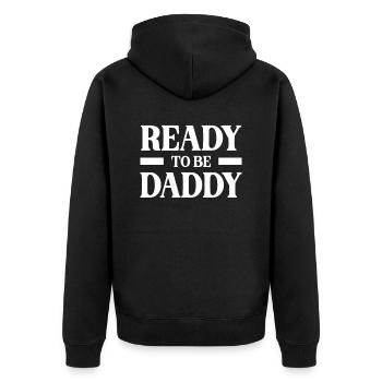 Prêt à être papa Cadeau de paternité pour papa - Veste à capuche bio Premium Unisexe - noir - Dos - Nico (187cm)