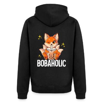 Kit de thé à bulles Boba Thé Bobaholic - Veste à capuche bio Premium Unisexe - noir - Dos - Nico (187cm)