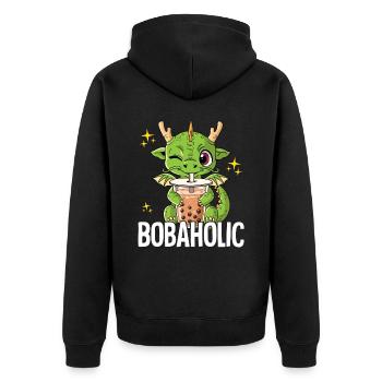 Bubble Tea Dragon Boba Tea Bobaholic - Veste à capuche bio Premium Unisexe - noir - Dos - Nico (187cm)