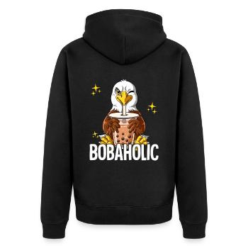 Bubble Tea Adler Boba Tea Bobaholic - Veste à capuche bio Premium Unisexe - noir - Dos - Nico (187cm)